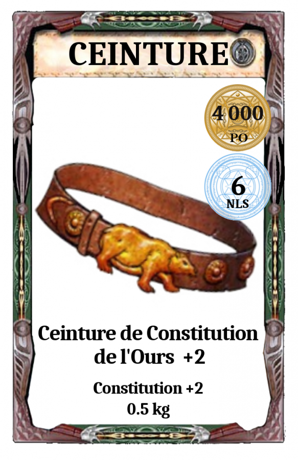 Ceinture - de constitution de l&#039;ours +2